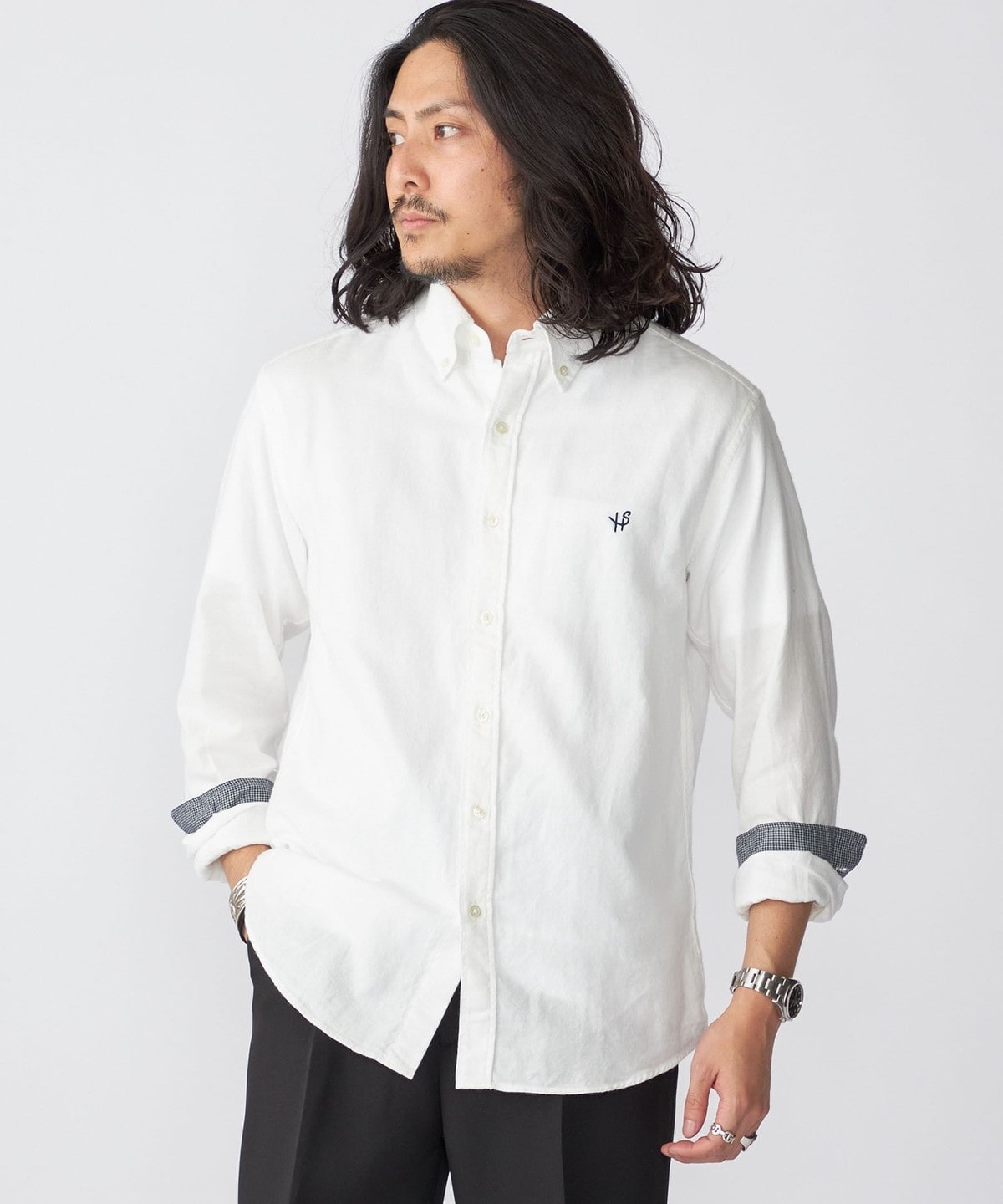 SHIPS: MADE IN JAPAN ワンポイント ロゴ 微起毛 ボタンダウンシャツ 