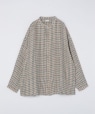 SEEALL: BAND COLLAR SHIRTS PLAID ̑