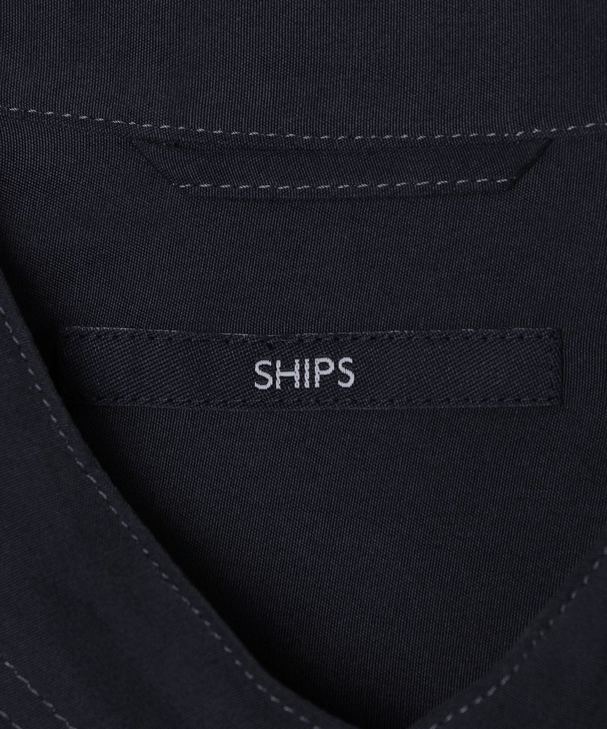 SHIPS: パウダリータッチ シルク リラックス バンドカラーシャツ