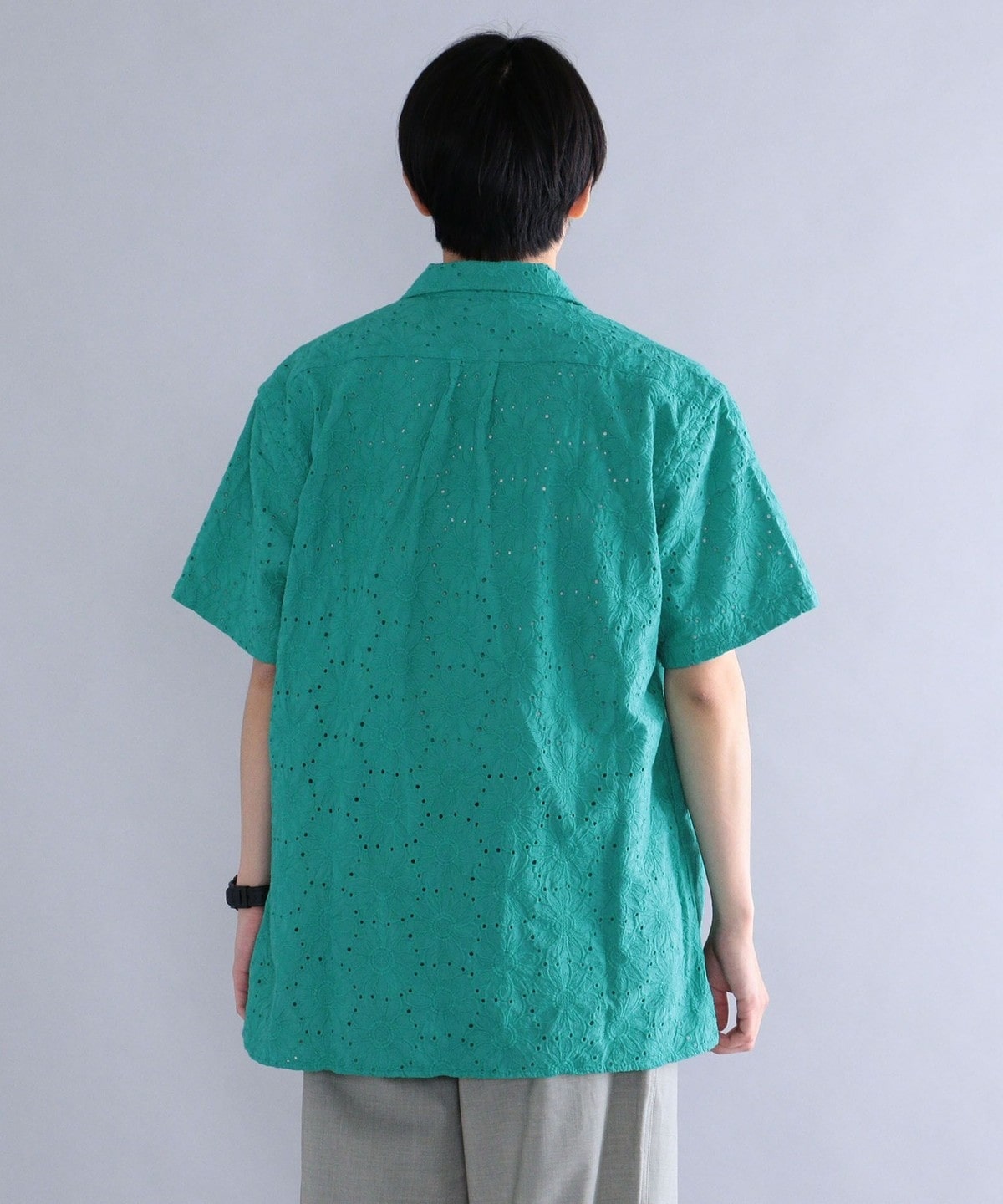 SHIPS別注】BENCH MARKING SHIRT: フラワーレース オープンカラー