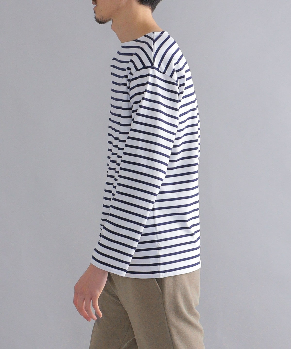 SHIPS STANDARD: SUVIN/PIMA ベーシック バスクシャツ L/S: Tシャツ