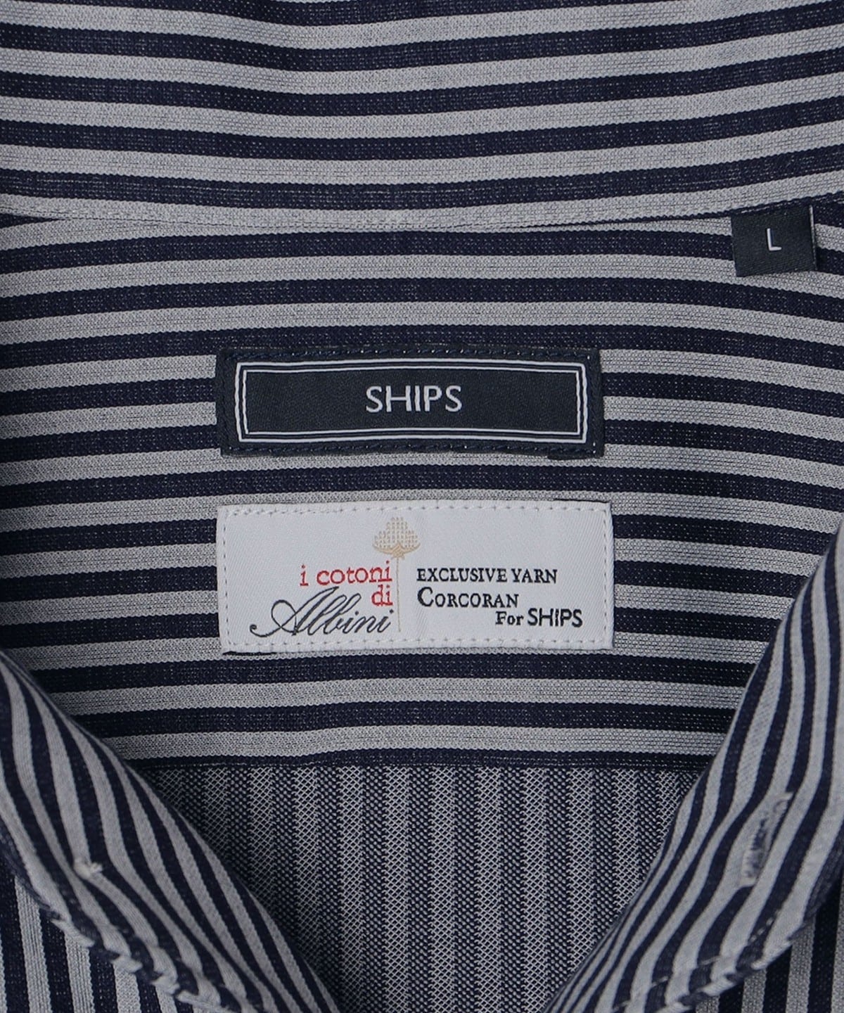 SHIPS: ALBINI ジャージー ロンスト ワンピースカラー シャツ: シャツ