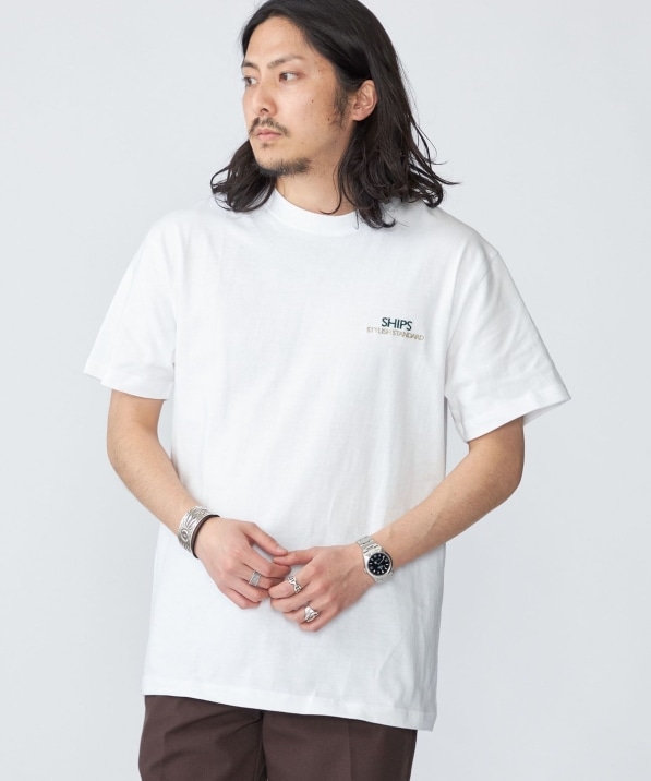 SHIPS: STYLISH STANDARD ロゴ 刺繍 Tシャツ: Tシャツ/カットソー