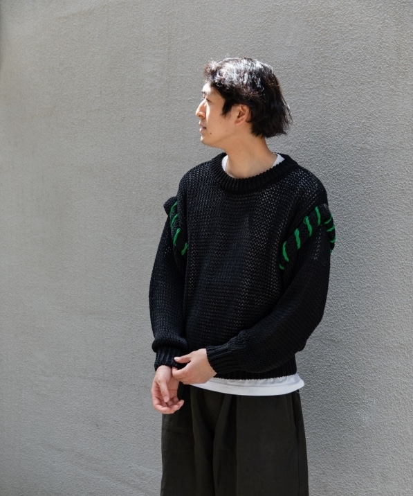 4個まで郵便OK Cristaseya linen stiting sweater - 通販