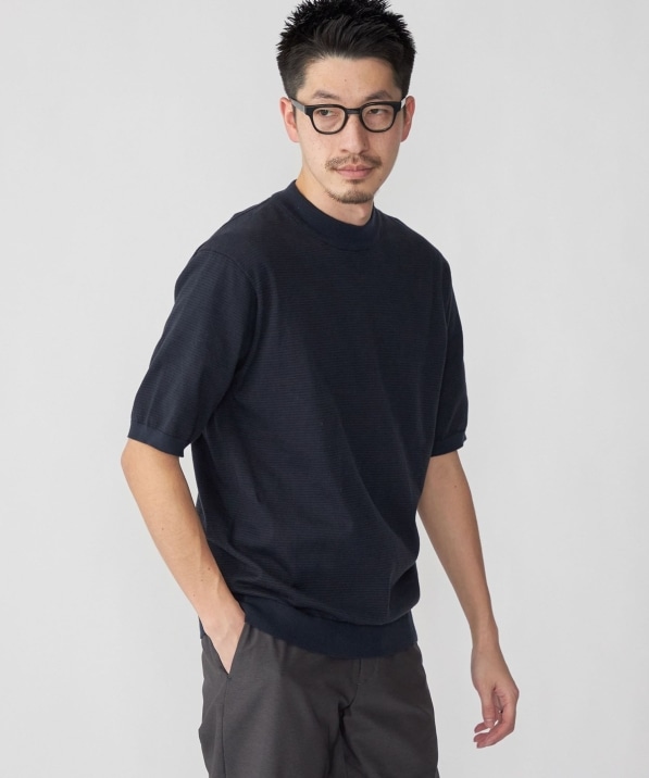 SHIPS: CORDURA(R) TEXBRID(R) モックネック ニット Tシャツ: トップス