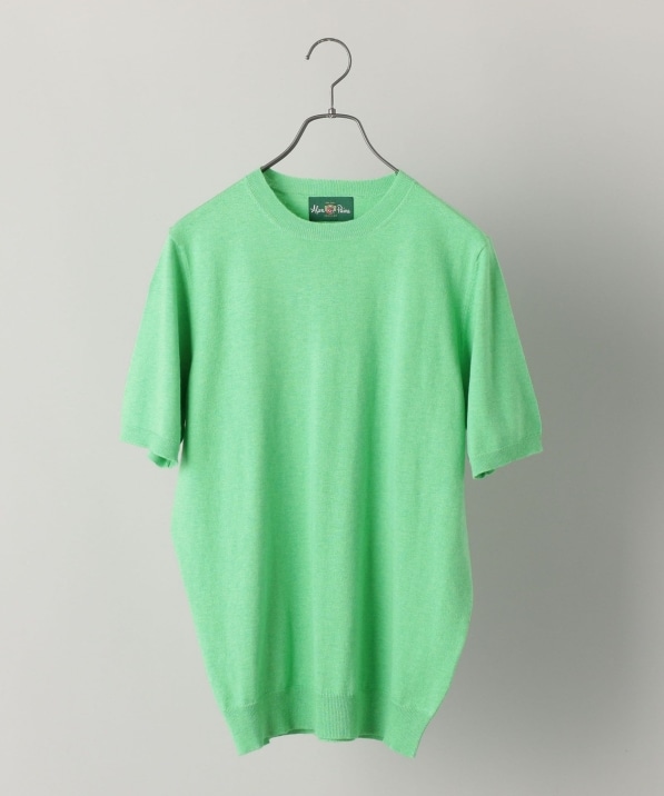 ALAN PAINE : コットン/シルク/ウール クルーネック半袖Tシャツ