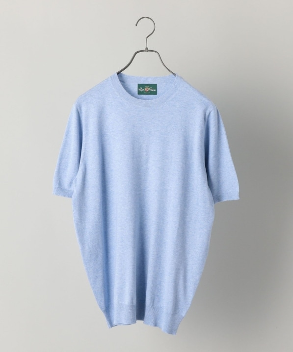 ALAN PAINE: コットン/シルク/ウール クルーネック半袖Tシャツ: T 