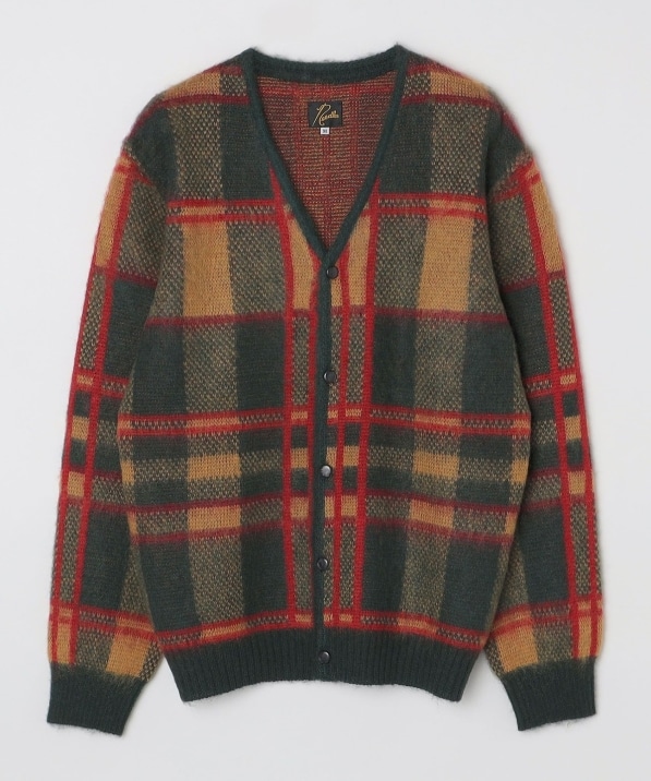 red tartan cardigan