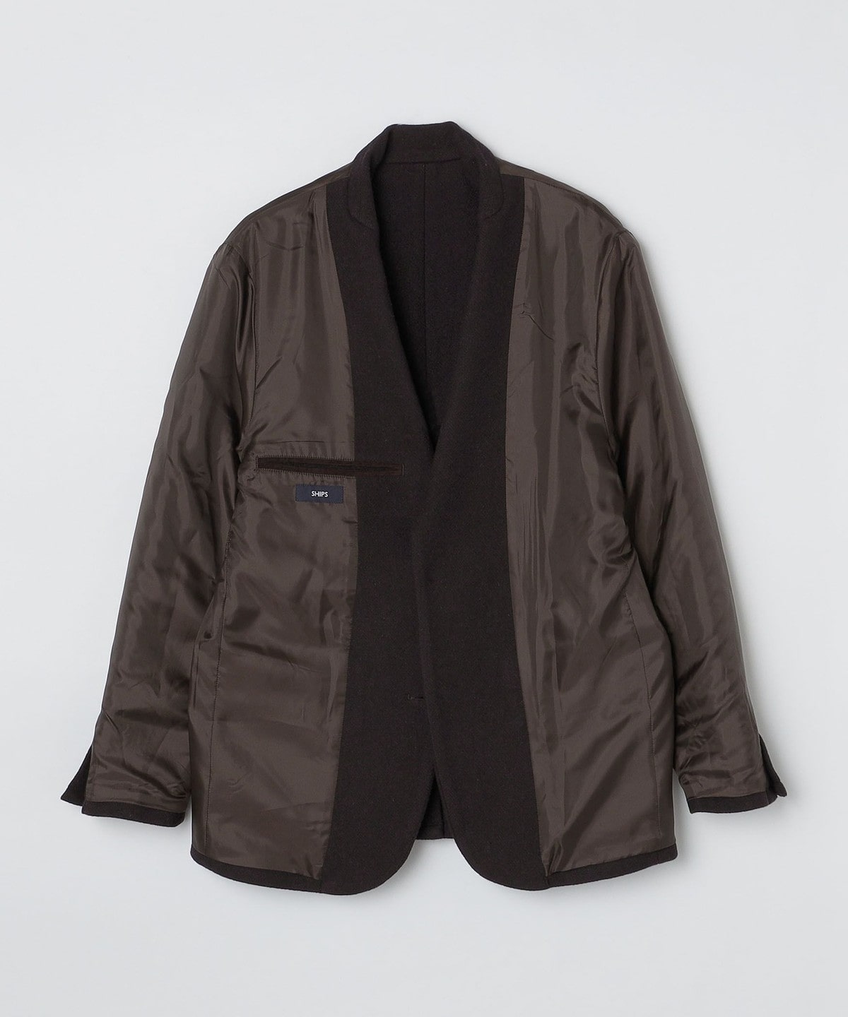 着丈約73ｃｍ後襟下裾イタリア製 ASPESI サーモアエコダウン ウールツイード 2Bジャケット L