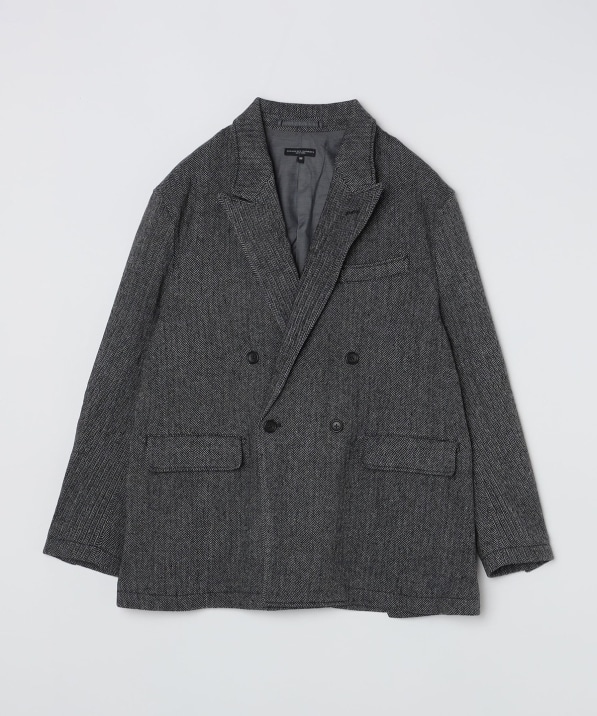 ENGINEERED GARMENTS: DBL PEAK JACKET POLY WOOL HERRINGBONE