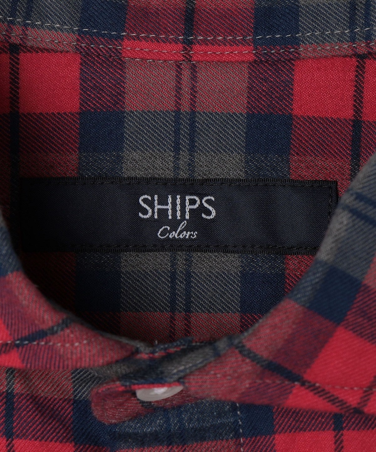 SHIPS Colors: セミワイドカラー ネル チェック シャツ: シャツ