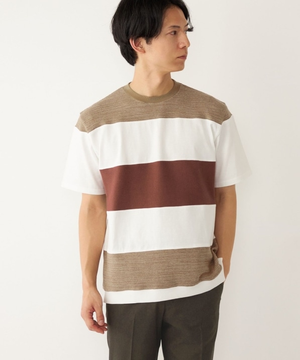 SHIPS Colors: パターン ワイドボーダー Tシャツ: Tシャツ/カットソー 