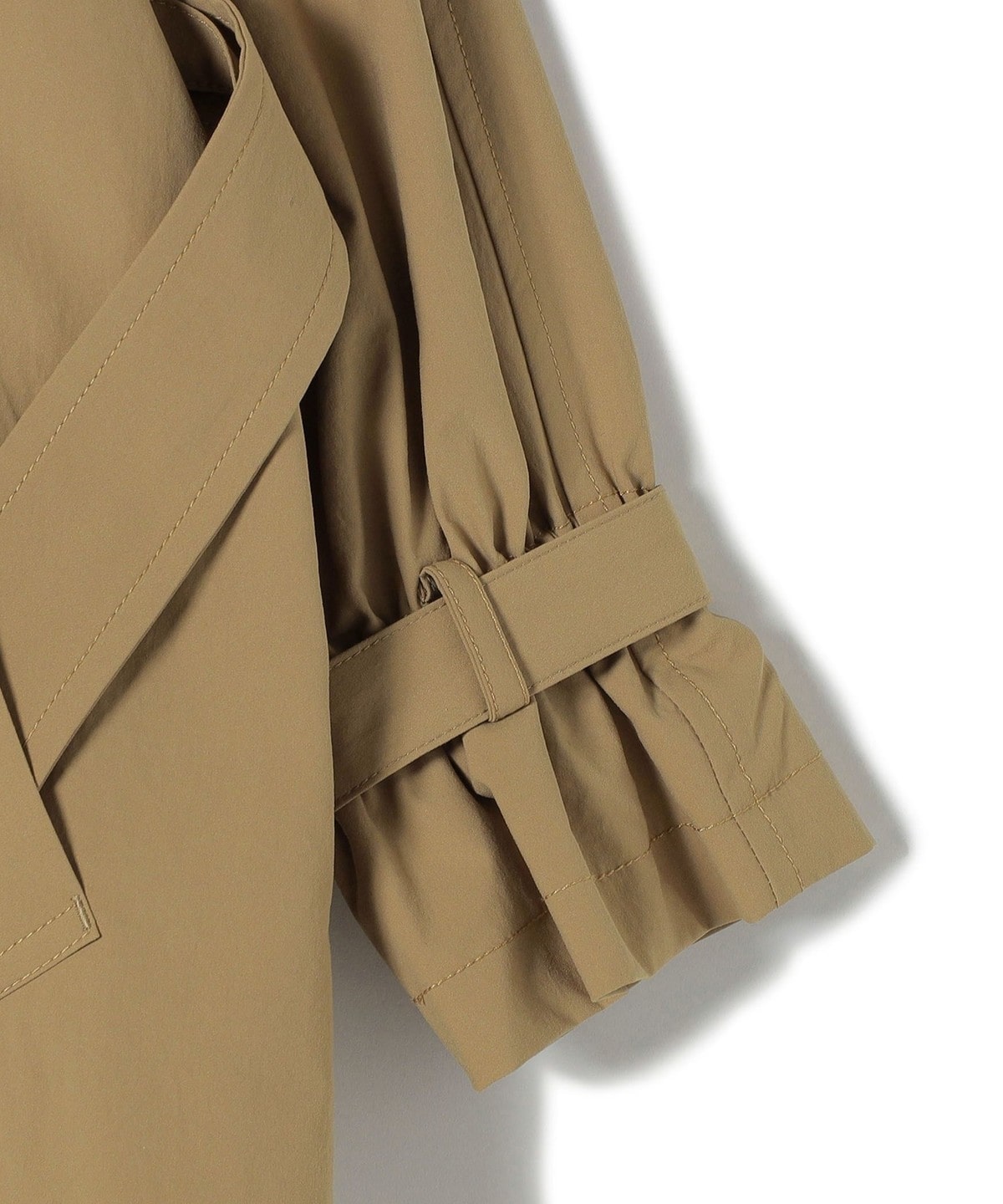 UVカット〉スリーブ ギャザー デザイン ステンカラー コート 