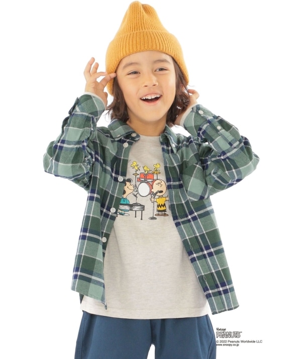 SHIPS KIDS:100～130cm / ネル チェック ボタンダウン シャツ: シャツ