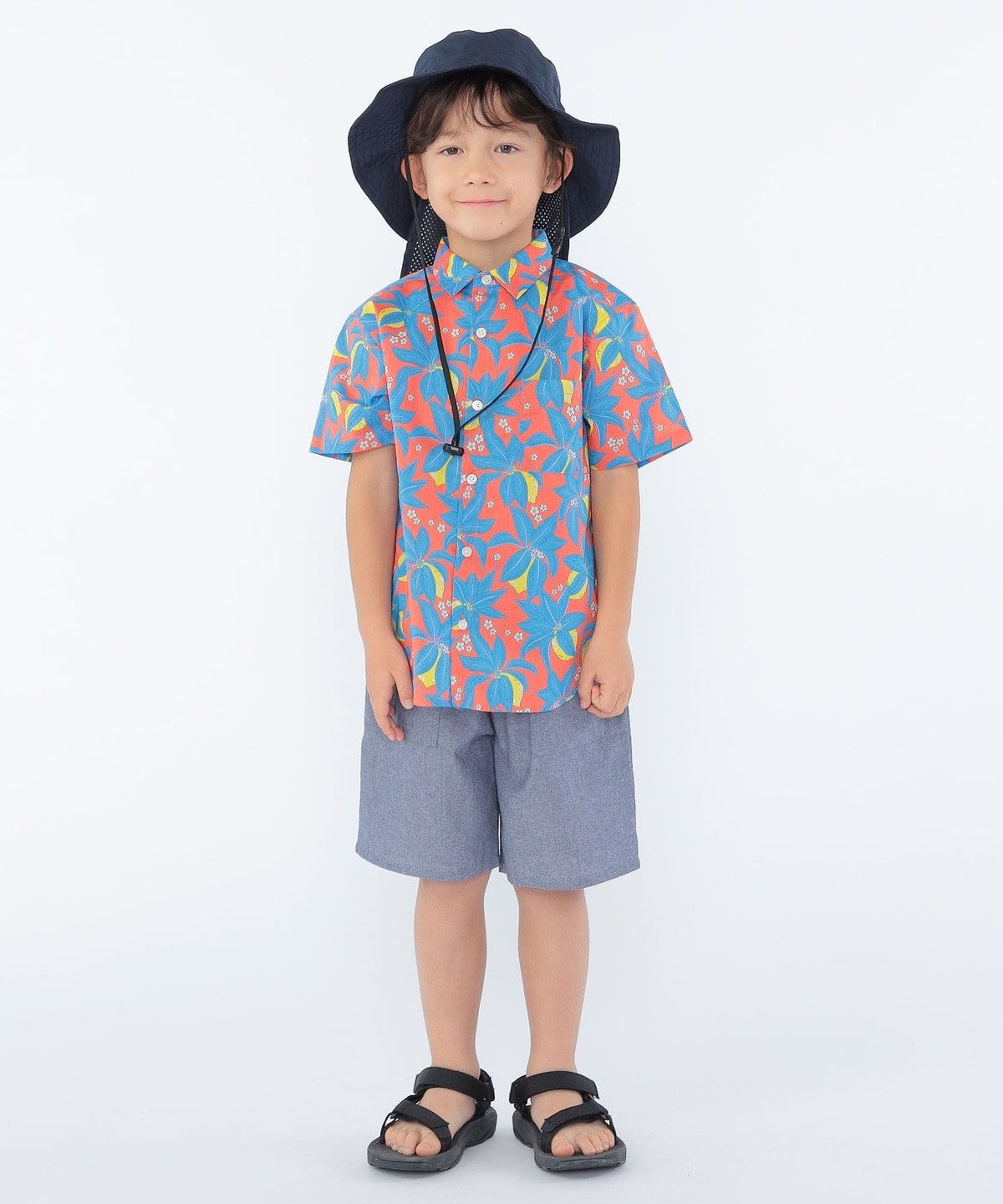 SHIPS KIDS:100～130cm / リバティ プリント 半袖 シャツ: シャツ