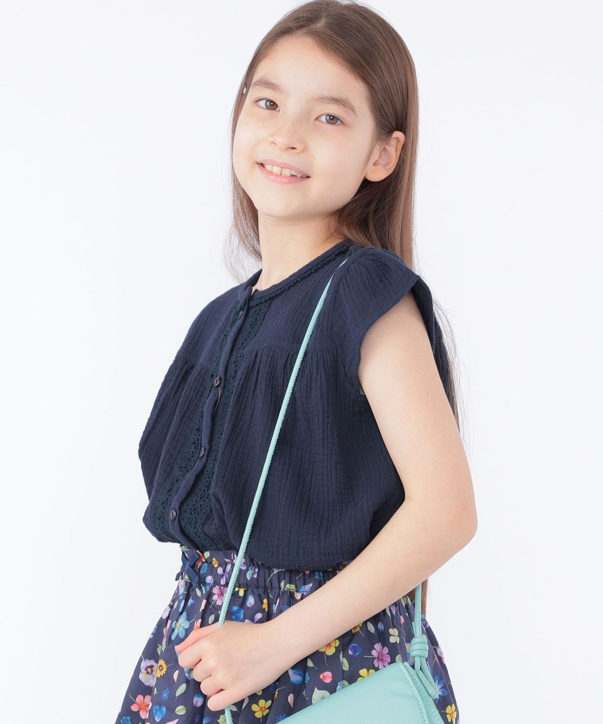 SHIPS KIDS:140～150cm / ガーゼ×レース ブラウス: シャツ/ブラウス