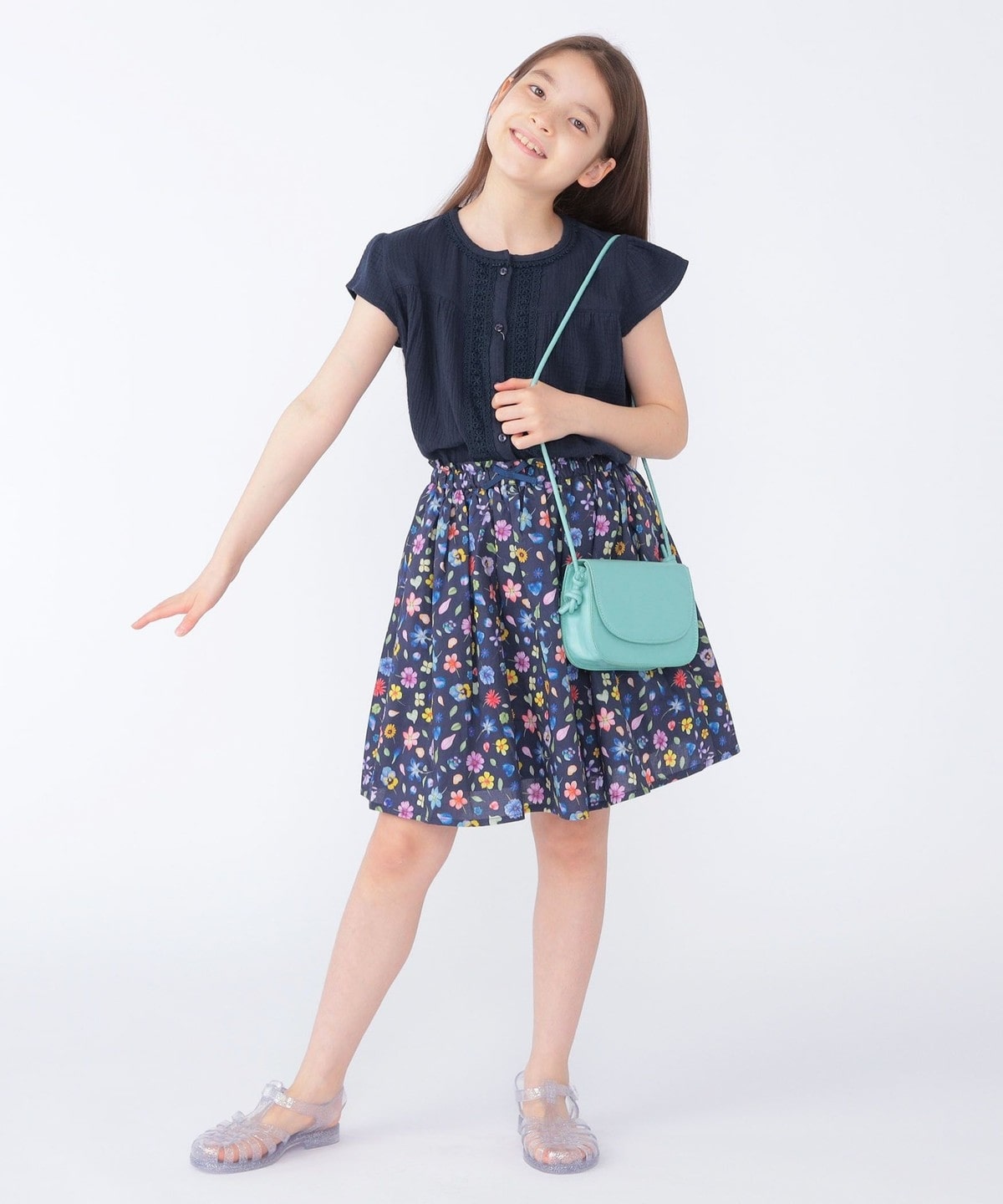 SHIPS KIDS:140～150cm / ガーゼ×レース ブラウス: シャツ/ブラウス