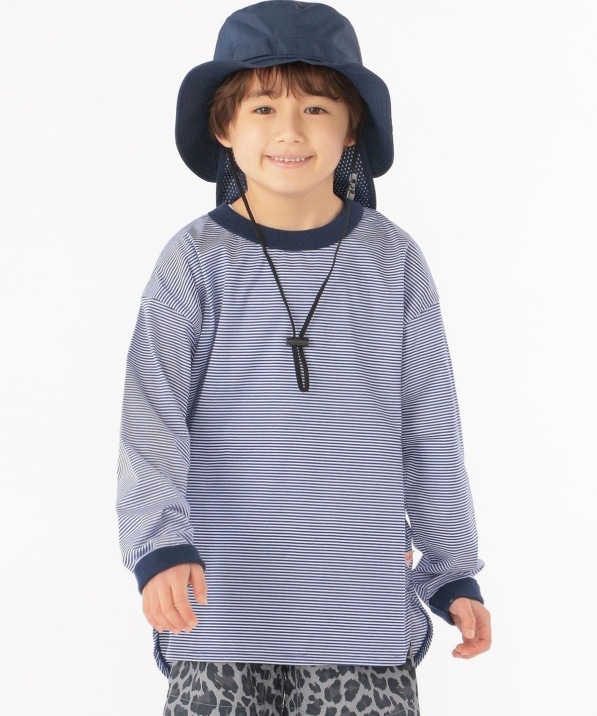 SHIPS KIDS別注】melple:ボーダー リンガー 長袖 TEE(100～150cm): T