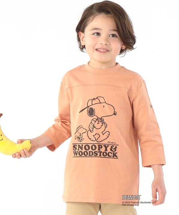 SHIPS KIDS:スヌーピー フットボール 7分袖 TEE(100～130cm): Tシャツ