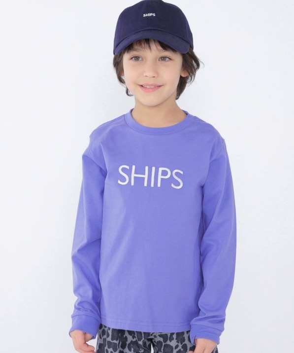 SHIPS KIDS:100～130cm / SHIPS ロゴ 長袖 TEE: Tシャツ/カットソー