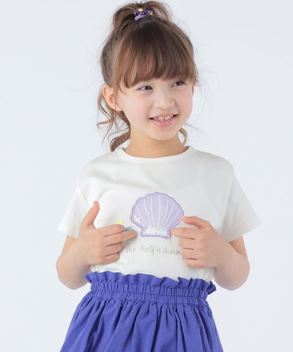 SHIPS KIDS:100～130cm / シェル/サングラス モチーフ TEE: Tシャツ