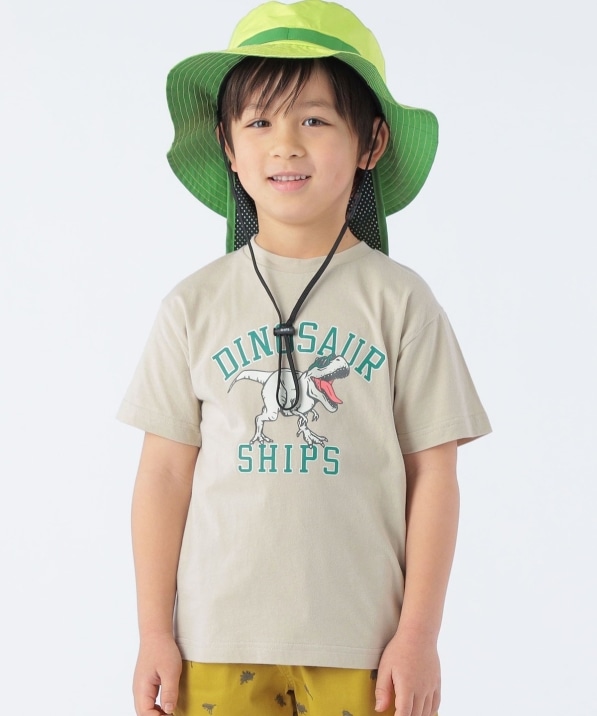 SHIPS KIDS:100～130cm / 恐竜 UV プリント 半袖 TEE: Tシャツ