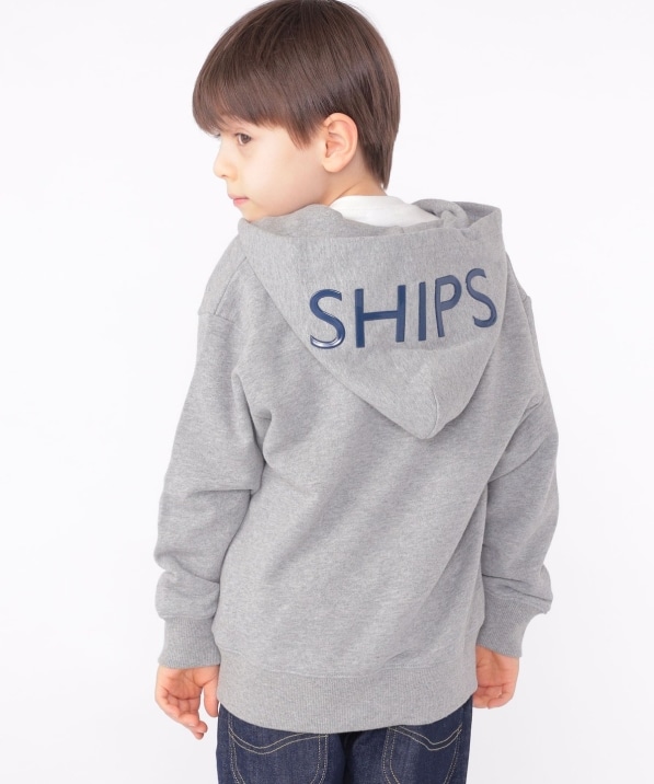 SHIPS KIDS:100～130cm / ロゴ フード ジップ パーカー: トップス