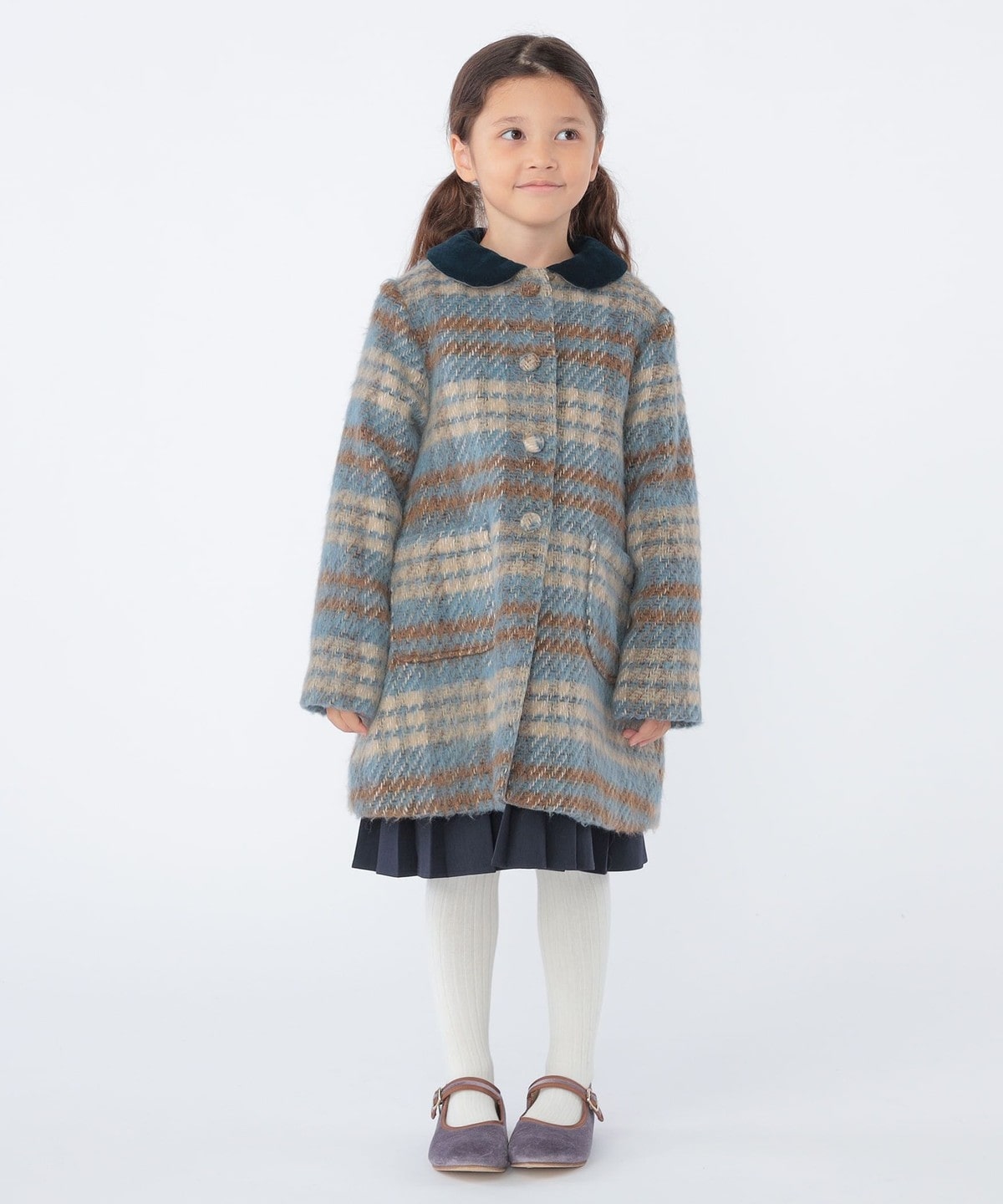 SHIPS KIDS:100～130cm / シャギー チェック コート: アウター