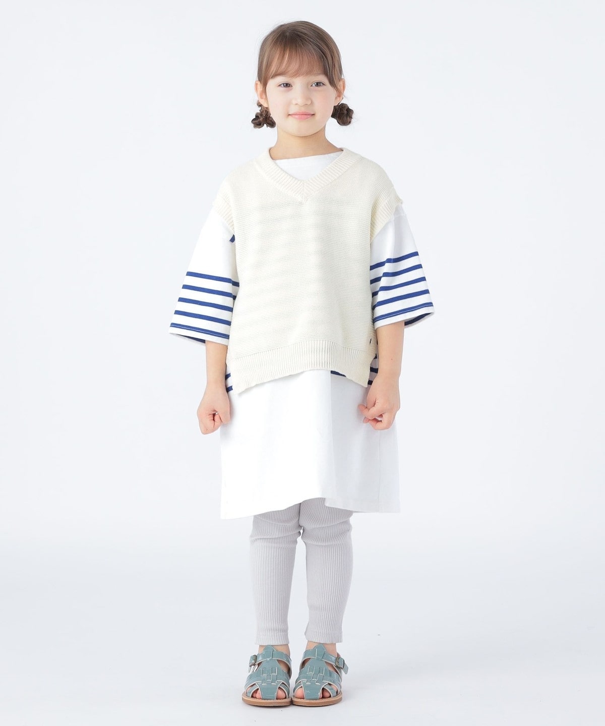 SHIPS KIDS:100～155cm / パネル ボーダー ワンピース: ワンピース