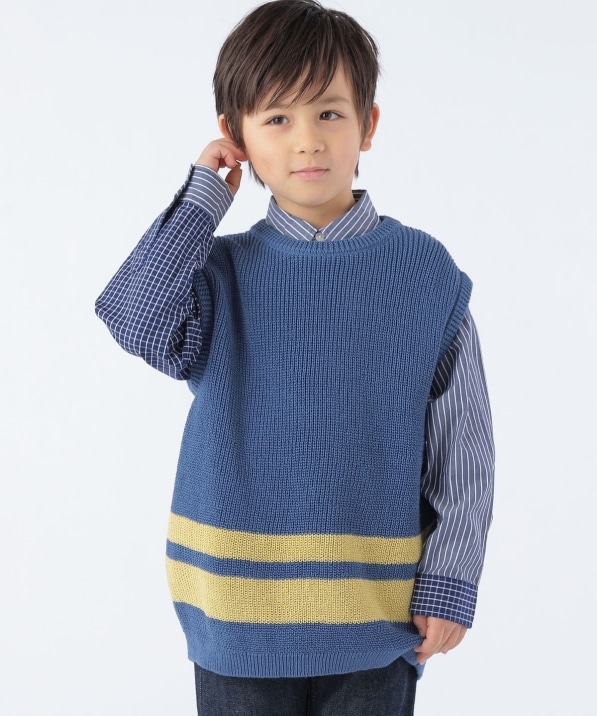 SHIPS KIDS別注】ARCH&LINE:110～145cm / ギマ コットン ベスト-