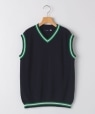 SHIPS KIDS:130～155cm / ニット ベスト ネイビー