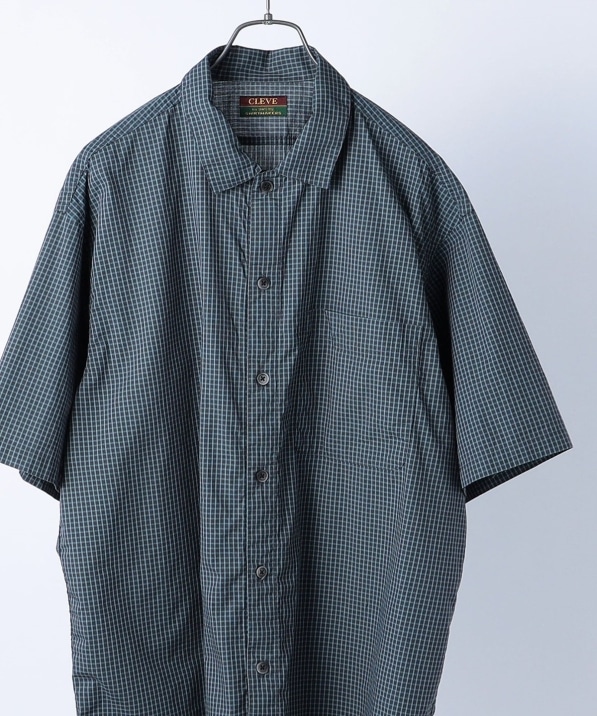 SHIPS any別注】CLEVE: チェック 半袖 レギュラーカラー シャツ