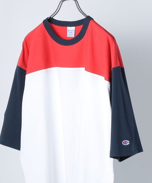 SHIPS any別注】Champion: COTTON USA オーバーサイズ フットボール 五