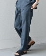 SHIPS any:〈洗濯機可能〉リネンライク セミワイド パンツ(セットアップ対応) 25SS◇ ブルー
