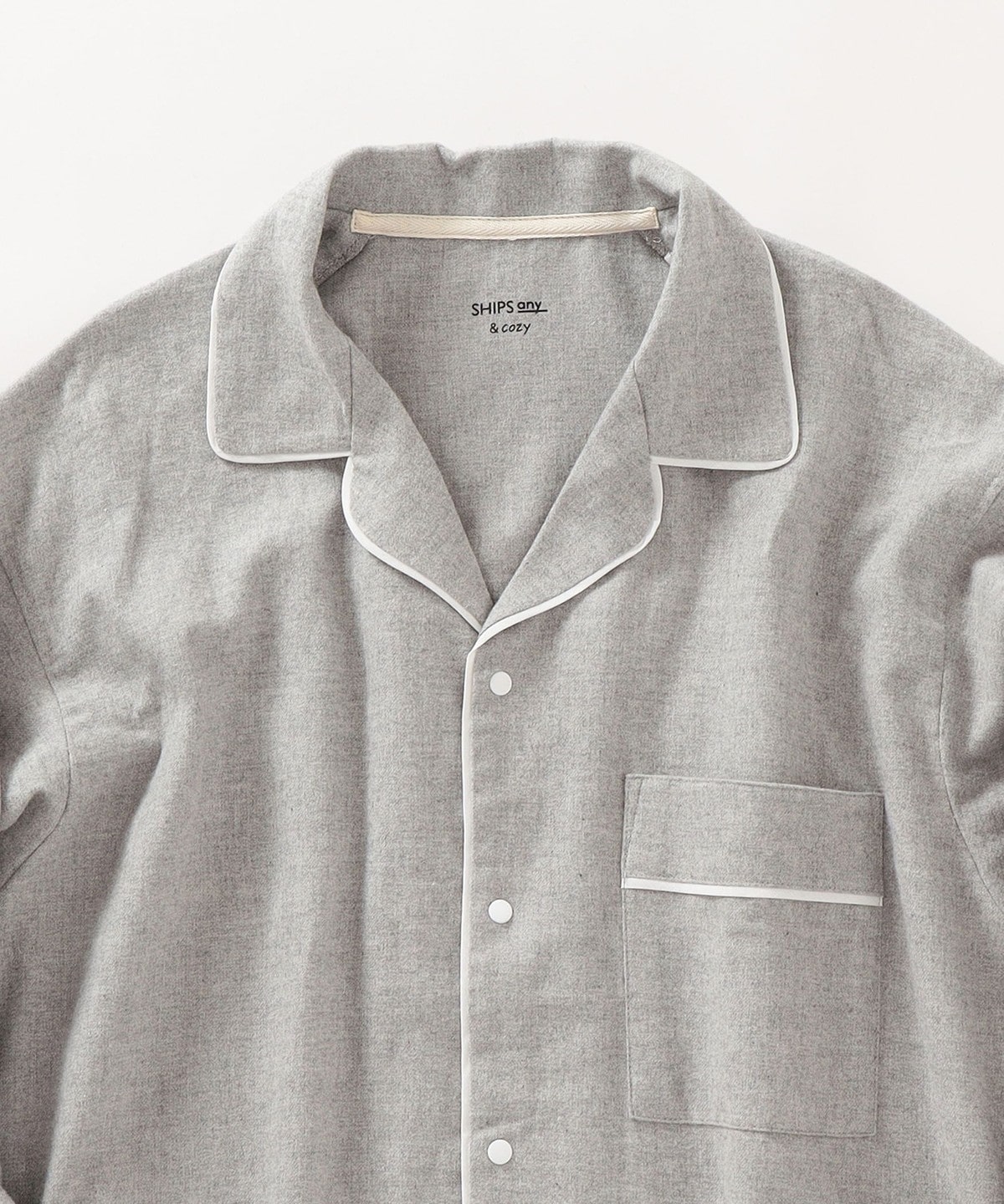 SHIPS any & cozy: オープンカラー パジャマ フランネルシャツ<MEN 
