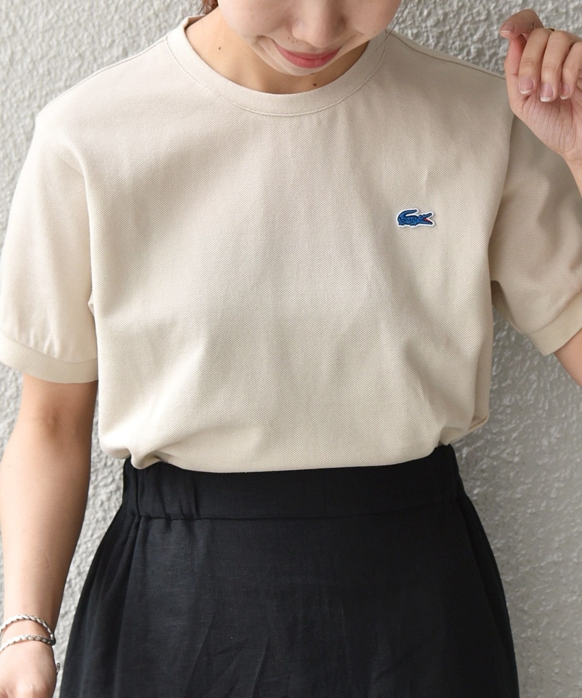 SHIPS any別注】LACOSTE: PIQUE クルーネック Tシャツ: Tシャツ