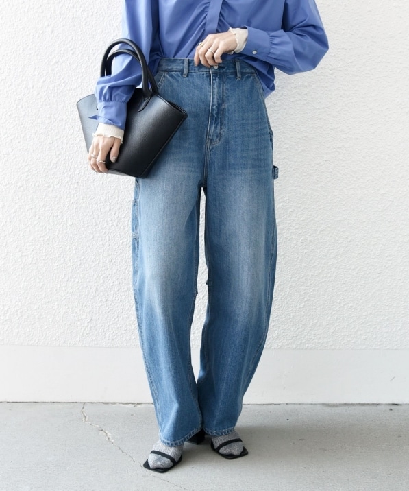 SHIPS any: コクーン ペインター デニム パンツ［SHIPS any DENIM