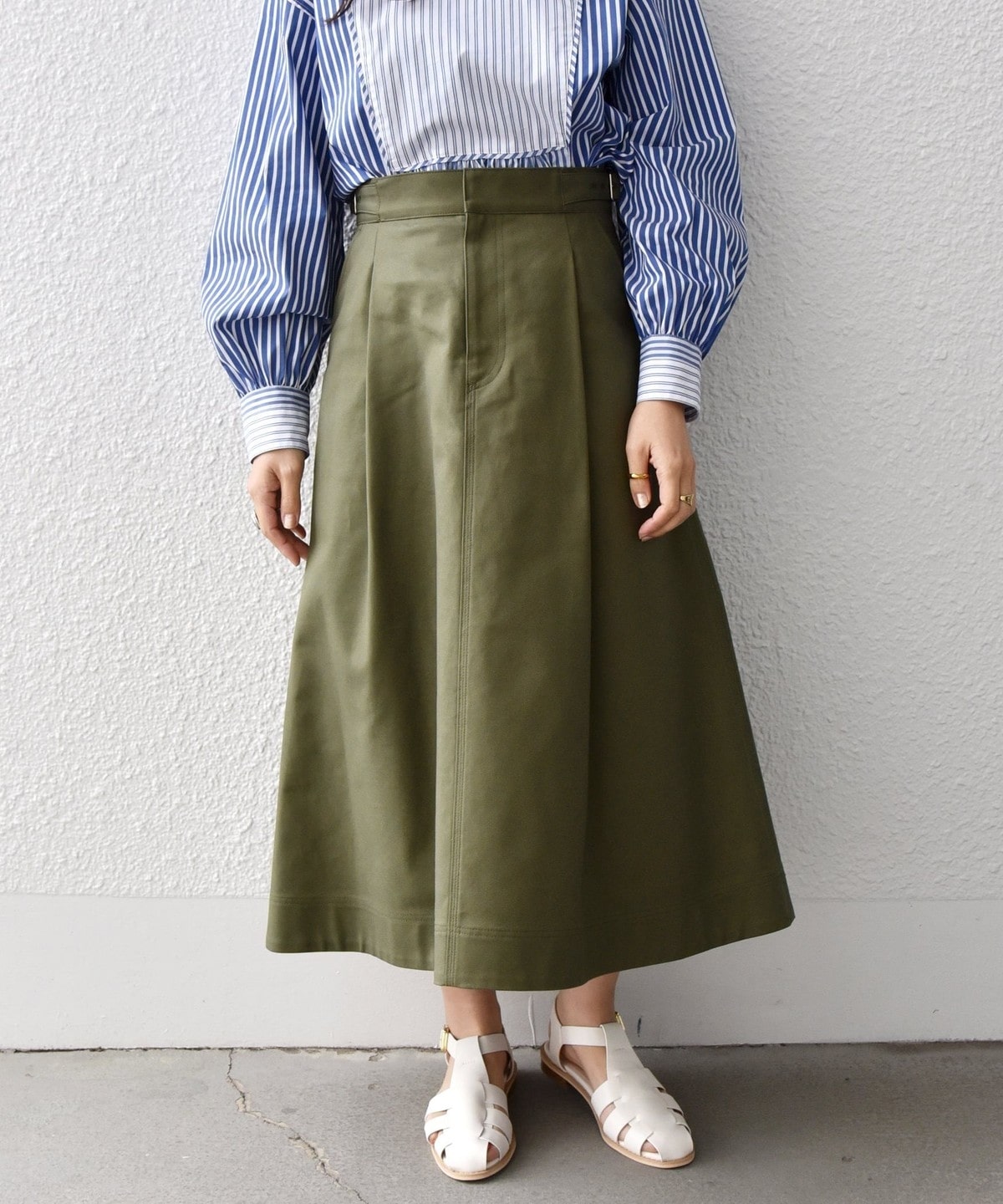 SHIPS any:〈洗濯機可能〉チノ グルカ タック スカート: スカート