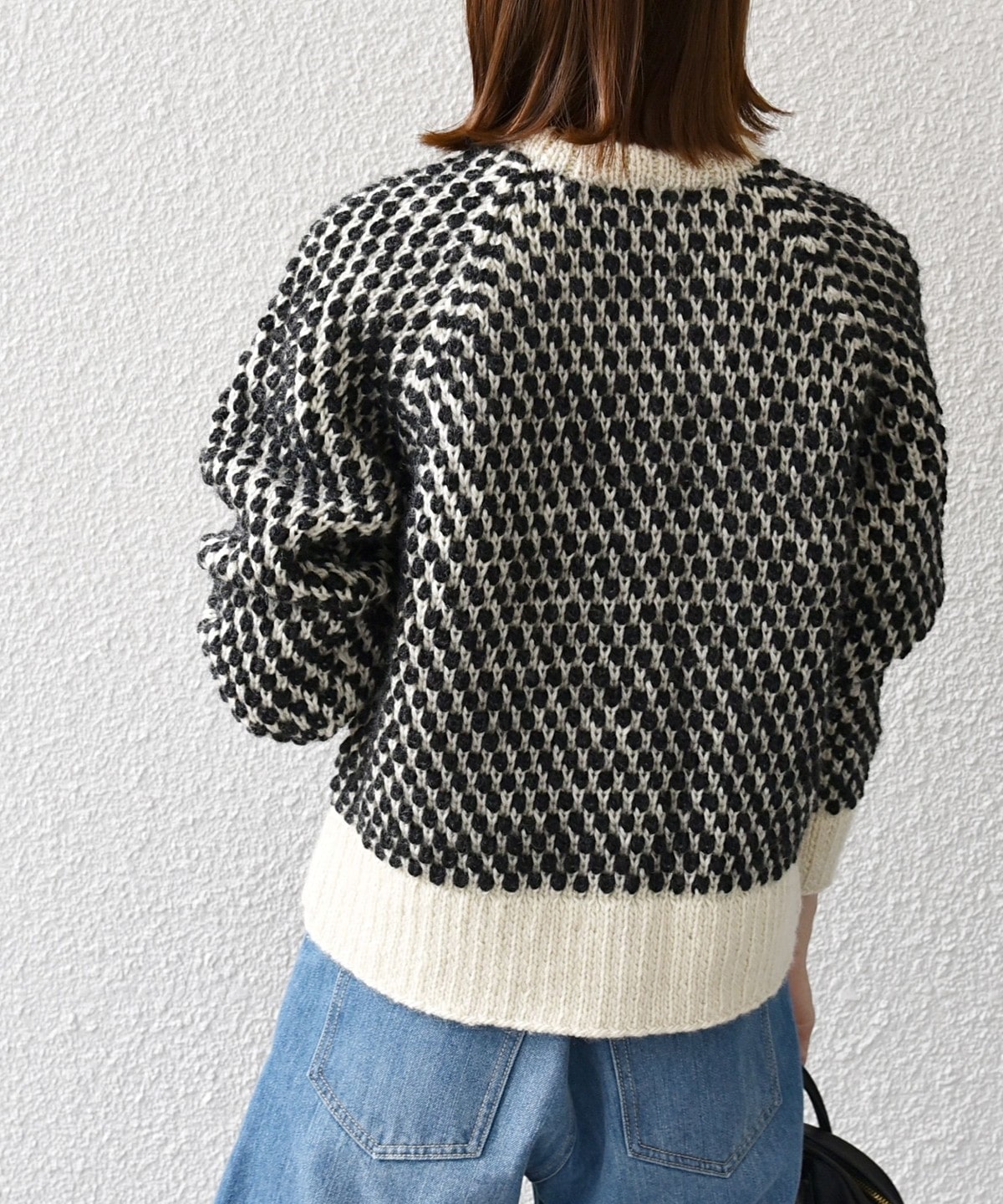 SHIPS any別注】NEPAL HAND KNIT: クルーネック ドット カーディガン