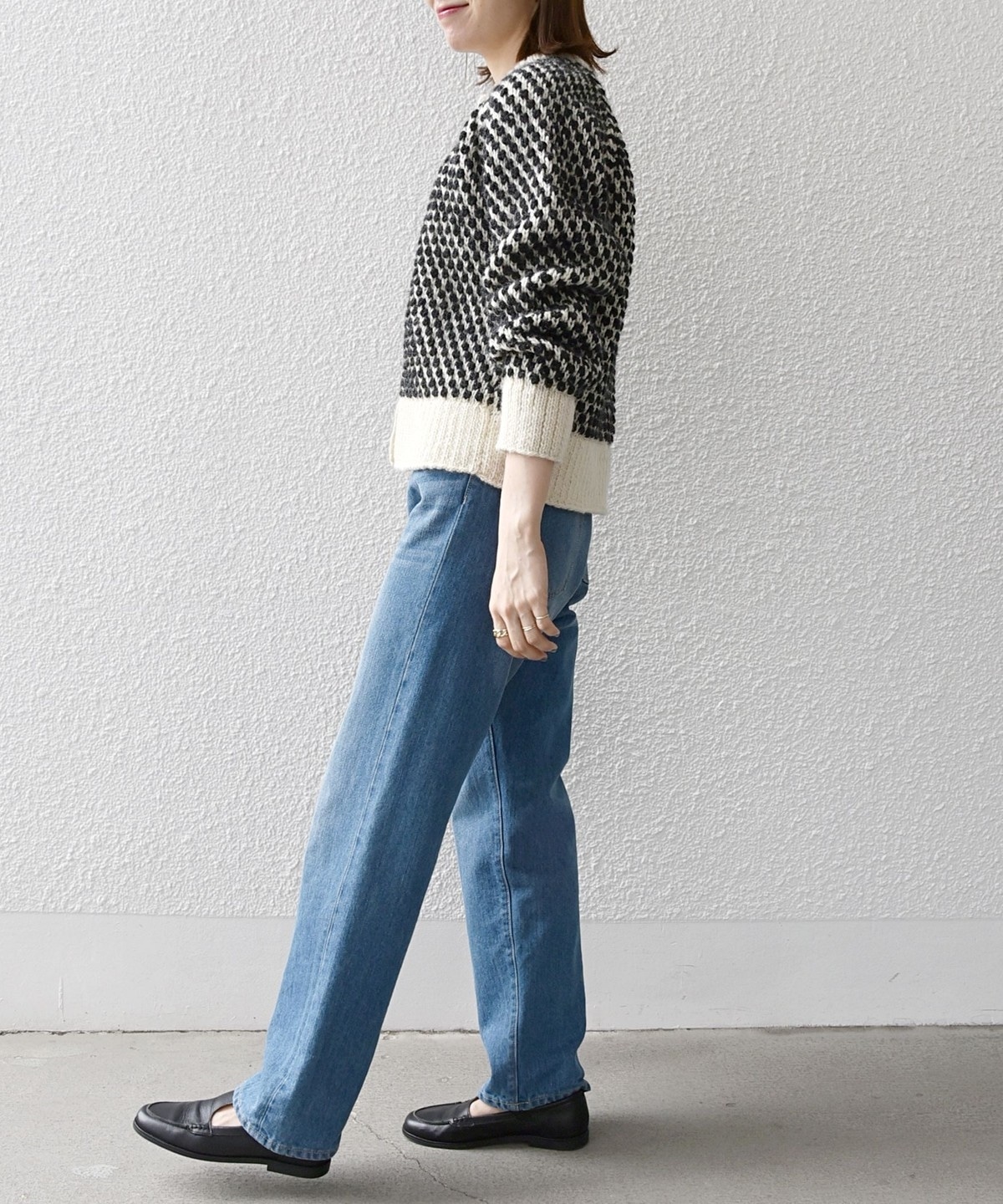 SHIPS any別注】NEPAL HAND KNIT: クルーネック ドット カーディガン