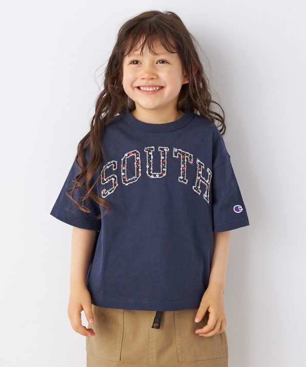 Champion: ルーズフィット パッチワーク Tシャツ 110/130 <KIDS>◇: T