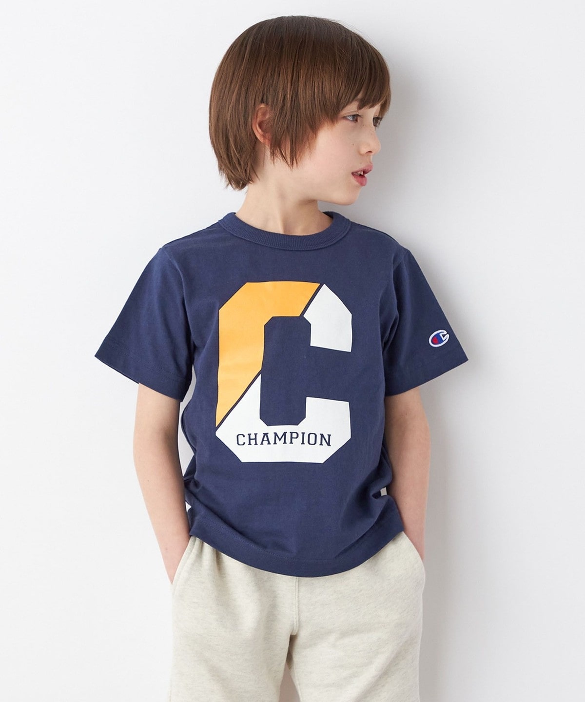 柔らかな質感の champion チャンピオン キッズ ロンT 子供服 ボストン Tシャツ